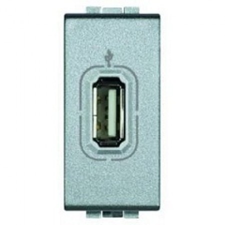 Priza USB 1 modul Argintiu Bticino Living Light Priza USB 1 modul Argintiu Bticino Living Light